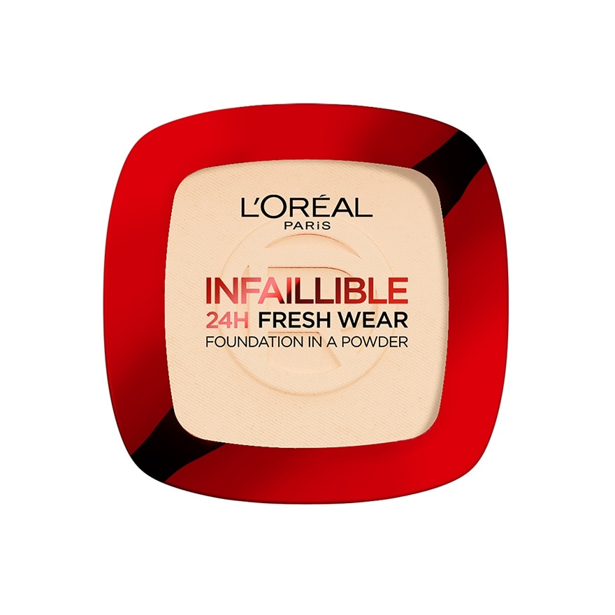 L'Oreal Makeup ลอรีอัล แป้งพัฟ อินฟอลลิเบิล 24H เฟรช แวร์ พาวเดอร์ 9ก. 20 อิวอรี่