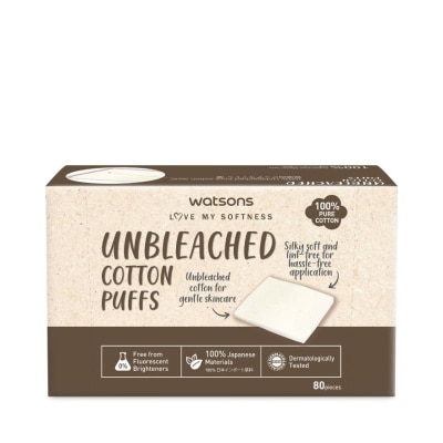 Watsons Watsons Unbleached Cotton Puffs 80sheets.