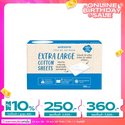 Watsons Watsons Extra Large Cotton Sheets 100 sheets.