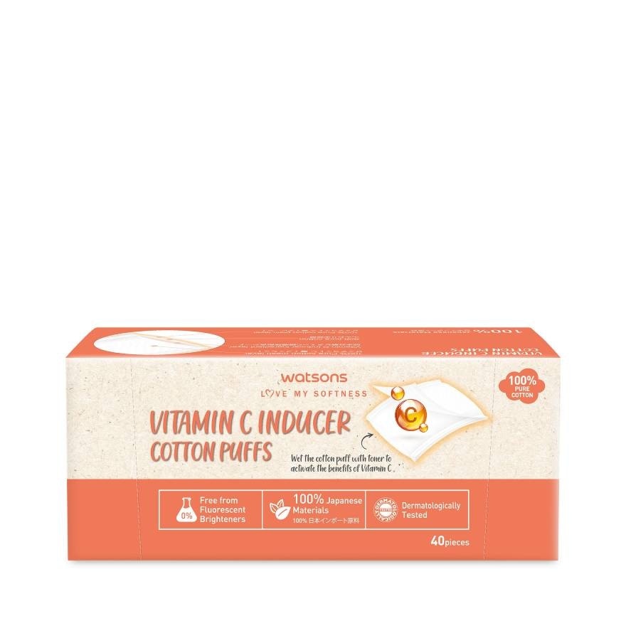 Watsons Vitamin C Inducer Cotton Puffs 40 pcs.