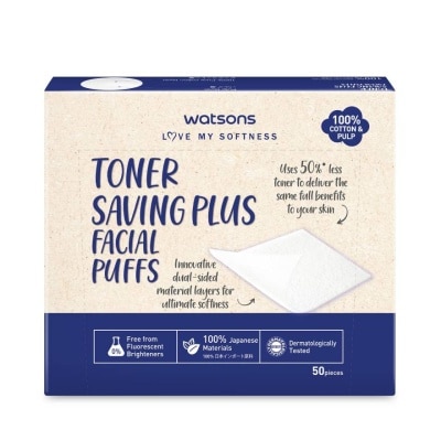 Watsons Watsons Toner Saving Plus Facial Puffs 50 sheets.