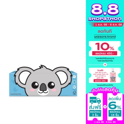 WATSONS วัตสัน กระดาษทิชชูกล่อง(Koala  Penguin)หนา3ชั้น x 100แผ่น. ขอสงวนสิทธิ์ในการเลือกลาย