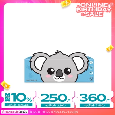 WATSONS วัตสัน กระดาษทิชชูกล่อง(Koala  Penguin)หนา3ชั้น x 100แผ่น. ขอสงวนสิทธิ์ในการเลือกลาย