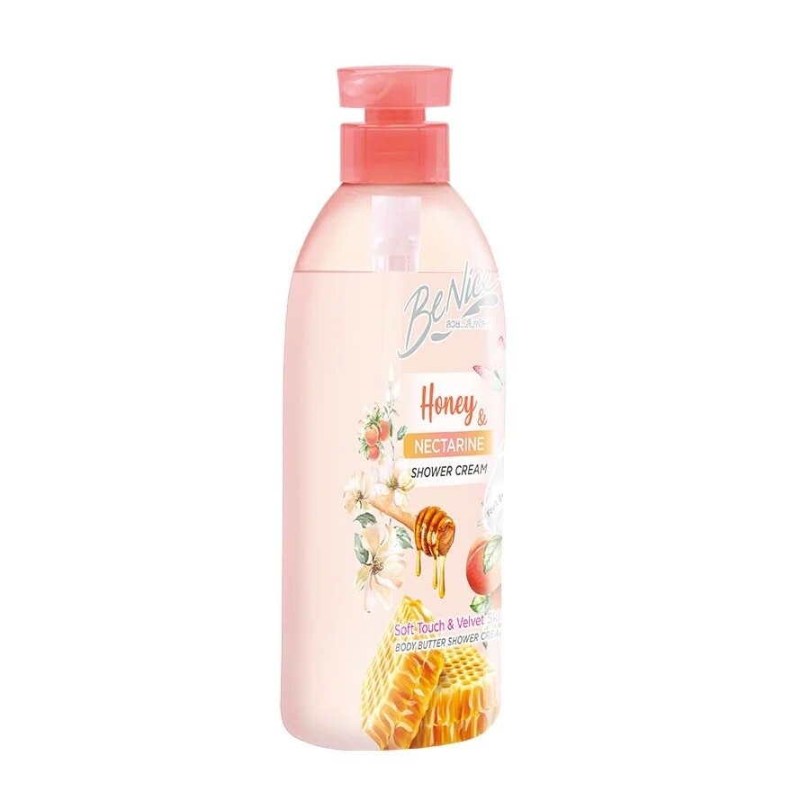 Benice Shower Cream Honey  Nectarine Body Butter 450 Ml. ครีมอาบน้ำ ชุ่มชื่น กระจ่างใ