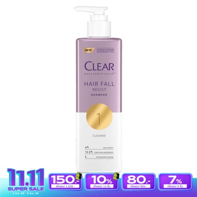 Clear เคลียร์ สกาล์ปซูติคอลส์ แชมพู แฮร์ฟอล รีซิสท์ 300 มล. ลดผมขาดหลุดร่วง ผมร่วง ผมบาง