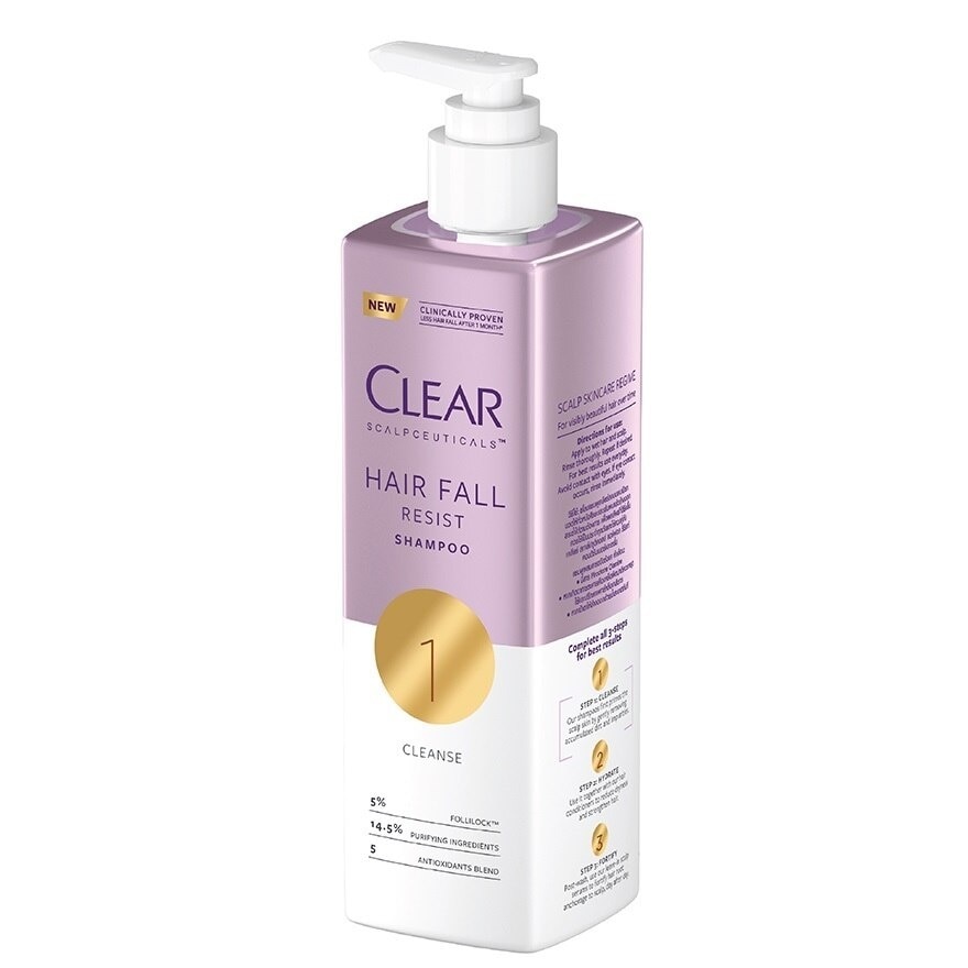 Clear Scalpceuticals Shampoo Hair Fall Resist 300 Ml. ลดผมขาดหลุดร่วง ผมร่วง ผมบาง