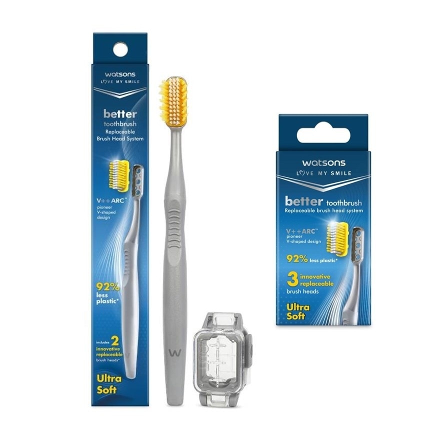 Watsons Better Toothbrush 1s with Replaceable Brush Heads 2pcs+Toothbrush Replaceable