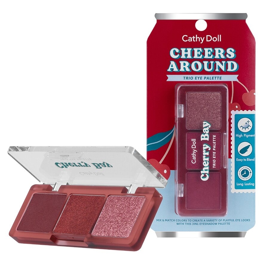 Cathy Doll Cheers Around Trio Eye Palette 6g. 06 Cherry Bay