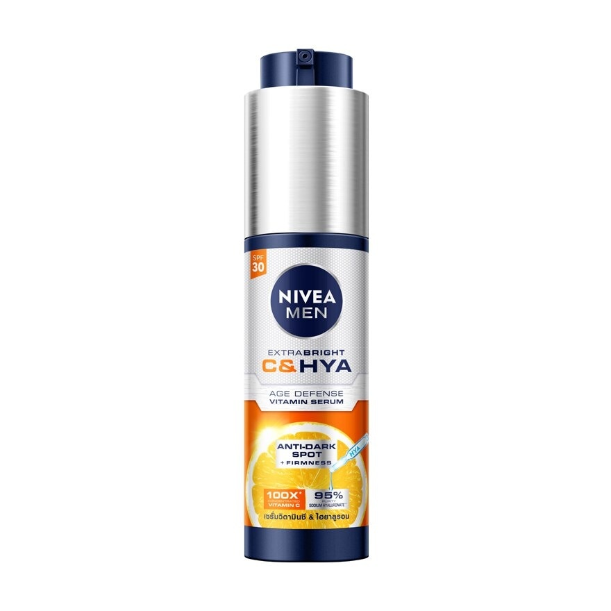 Nivea Men Extra Bright C  Hya Age Defense Vitamin Serum SPF30 45 Ml. เซรั่มบำรุงผิวผู