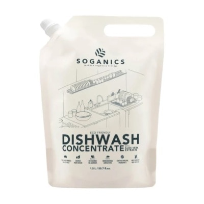 Soganics - โซแกนิคส์ น้ำยาล้างจาน พร้อมสารสกัดจากอโลเวร่า รีฟิล 1.5 ลิตร image