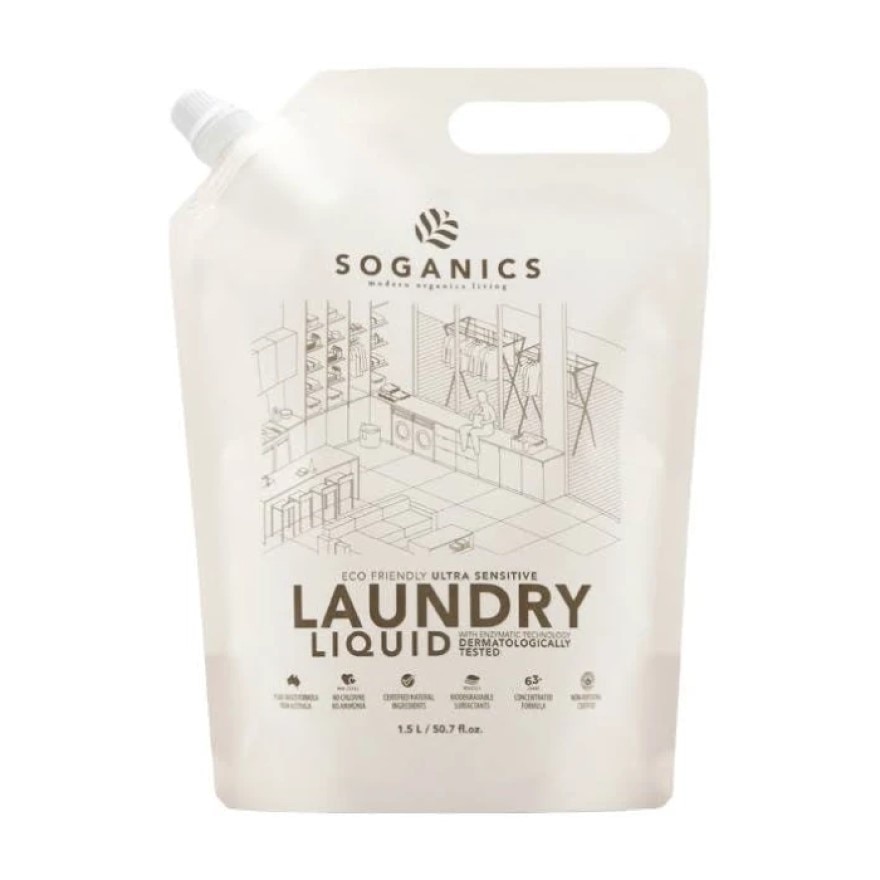 SOGANICS Laundry Liquid Refill - Eucalyptus 1.5L