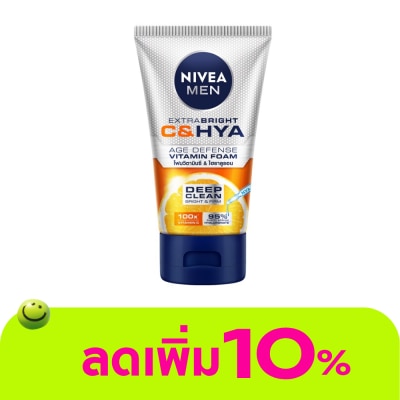 Nivea - นีเวีย เมน เอ็กซ์ตร้า ไบรท์ ซีแอนด์ไฮยา เอจ ดีเฟนซ์ วิตามิน วอช 100 กรัม โฟมล้างหน้า