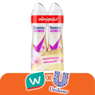 Rexona - เรโซนา สเปร์ย วิตามิน + ไบรท์ ซากุระ เรเดียนซ์ แอนติเพอสไปแรนท์ 135 มล. แพ็คคู่