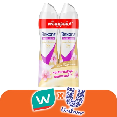 Rexona - เรโซนา สเปร์ย วิตามิน + ไบรท์ ซากุระ เรเดียนซ์ แอนติเพอสไปแรนท์ 135 มล. แพ็คคู่