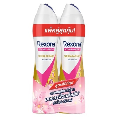 Rexona เรโซนา สเปร์ย วิตามิน + ไบรท์ ซากุระ เรเดียนซ์ แอนติเพอสไปแรนท์ 135 มล. แพ็คคู่