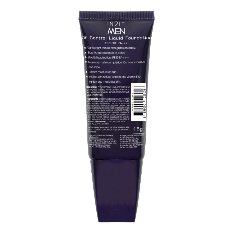 อินทูอิท เมน ออย คอนโทรล ลิควิด ฟาวเดชั่น SPF30 PA+++ 15ก. 201 แทน
