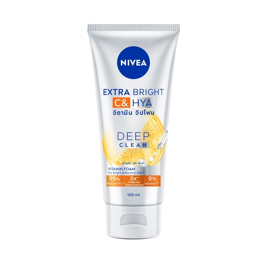 Nivea นีเวีย เอ็กซ์ตร้า ไบรท์ ซี แอนด์ ไฮยา วิตามิน โฟม 100 มล.