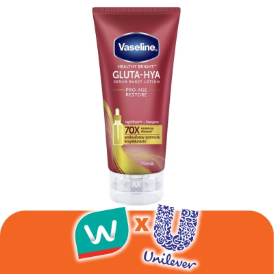 Vaseline - วาสลีน เฮลธี้ ไบรท์ กลูต้า ไฮยา เซรั่ม เบิสท์ โลชั่น โปร-เอจ รีสโตร์ 170 มล.