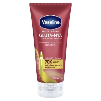 Vaseline วาสลีน เฮลธี้ ไบรท์ กลูต้า ไฮยา เซรั่ม เบิสท์ โลชั่น โปร-เอจ รีสโตร์ 170 มล.