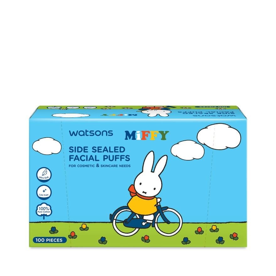 Watsons Side Sealed Facial Puffs 100s (Miffy).