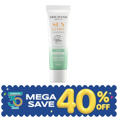 Srichand - Srichand Sunlution Acne Care Sunscreen SPF50+ PA++++ 40ml. image