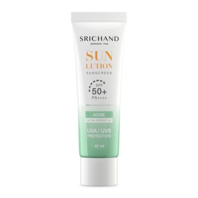 Srichand ศรีจันทร์ ครีมกันแดด ซันลูชั่น แอคเน่ แคร์ ซันสกรีน SPF50+ PA++++ 40มล.