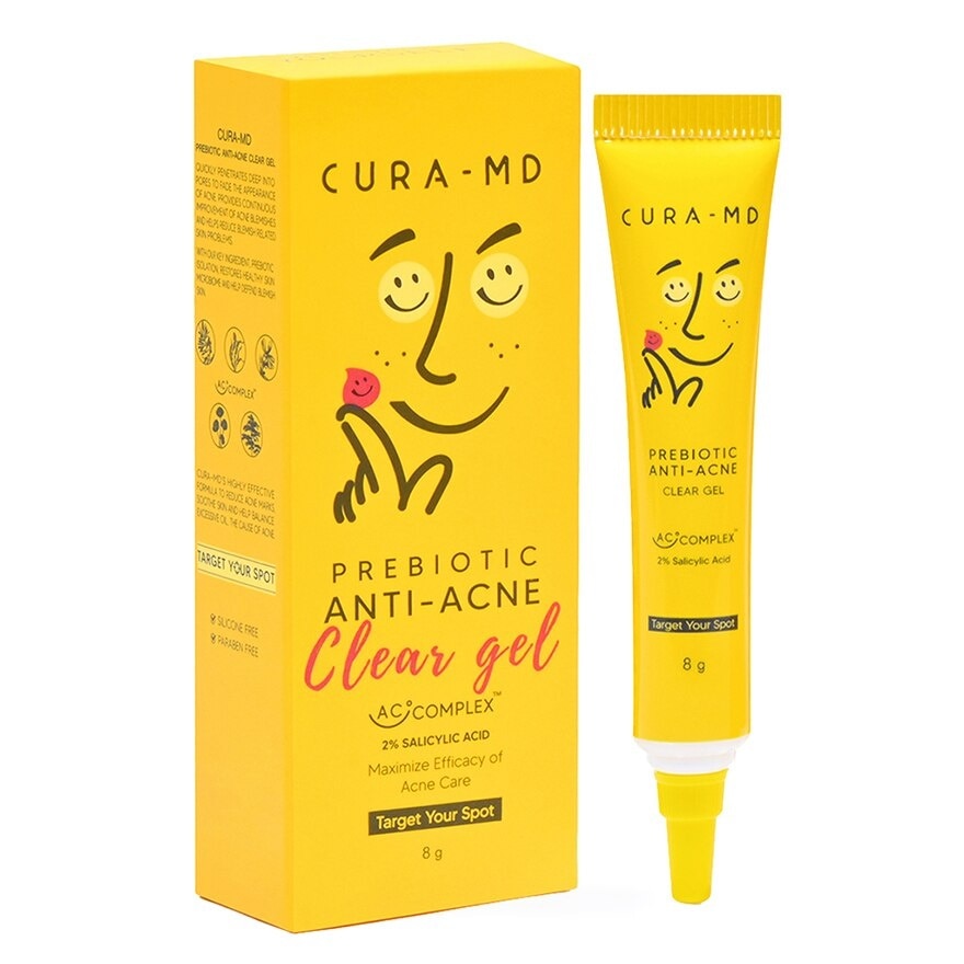 CURA-MD Prebiotic Anti-Acne Clear Gel 8 g. 2 Salicylic  Prebiotic Maximize Efficacy o