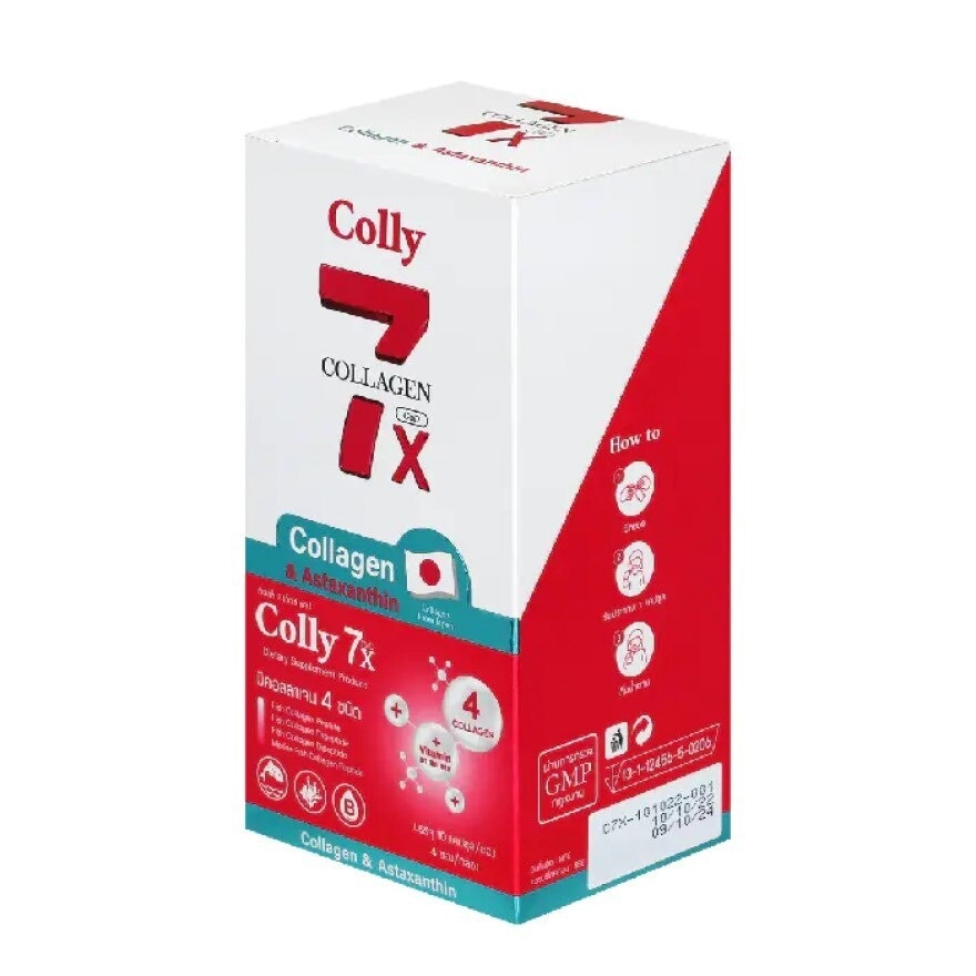 Colly 7x Cap Collagen  Astaxanthin Dietary Supplement 4 Sachets/Box (10 Capsules/Sach