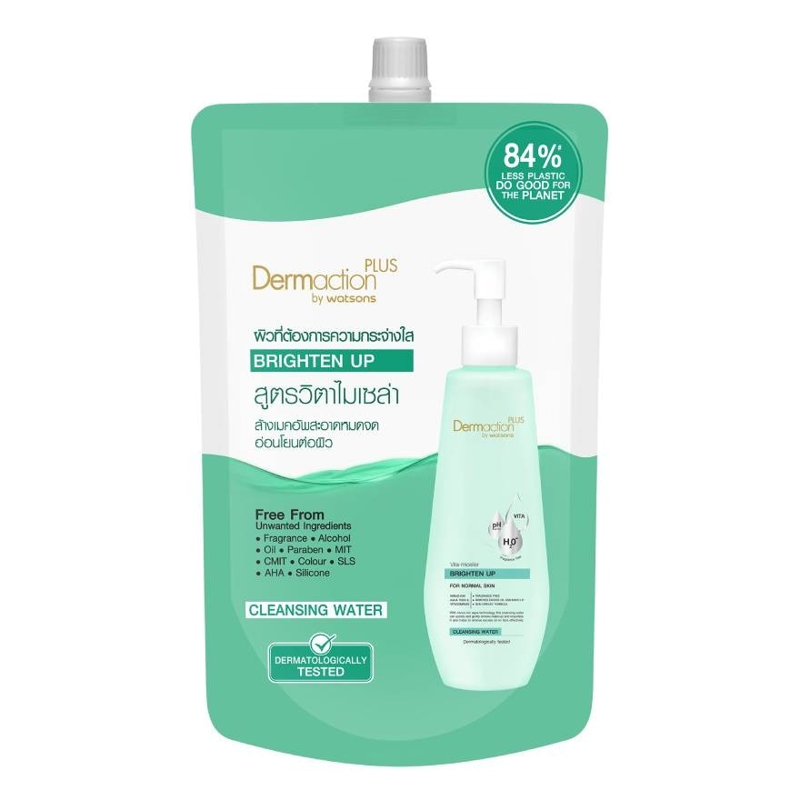 Dermaction Plus by Watsons Vita-Micellar Brighten Up Cleansing Water 500ml.(Refill)