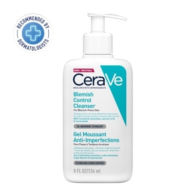 Cerave เซราวี เบลมมิช คอนโทรล คลีนเซอร์ 236 มล. เจลโฟมทำความสะอาดผิวหน้าสำหรับผิวเป็นสิวง่าย