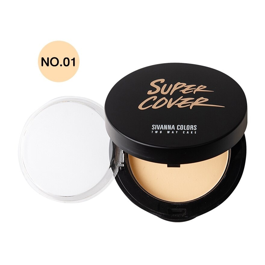 Sivanna Super Cover Two Way Cake Powder 10g. 01 Light Beige