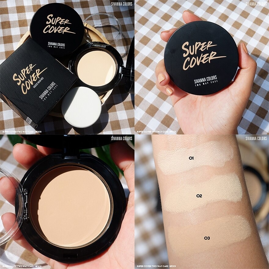 Sivanna Super Cover Two Way Cake Powder 10g. 01 Light Beige