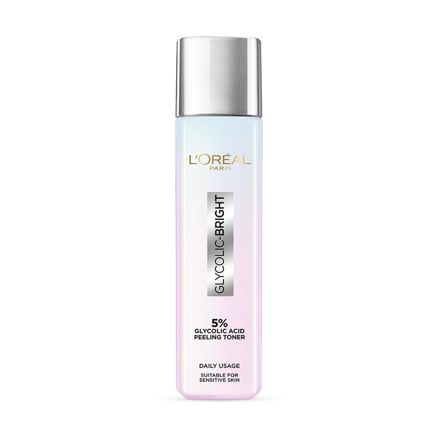 L'Oreal Paris Glycolic-Bright Glowing Peeling Toner 128 Ml. โทนเนอร์ บำรุง ผิวกระจ่าง