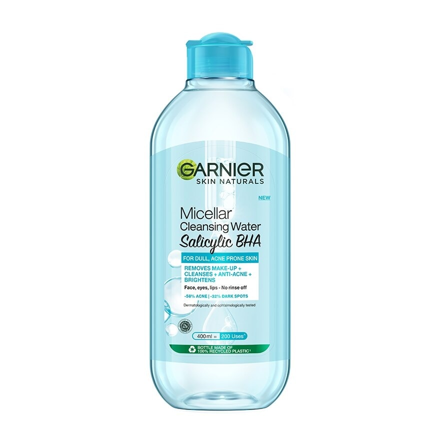 Garnier Skin Naturals Micellar Cleansing Water Salicylic BHA 400 Ml. ล้างเครื่องสำอาง