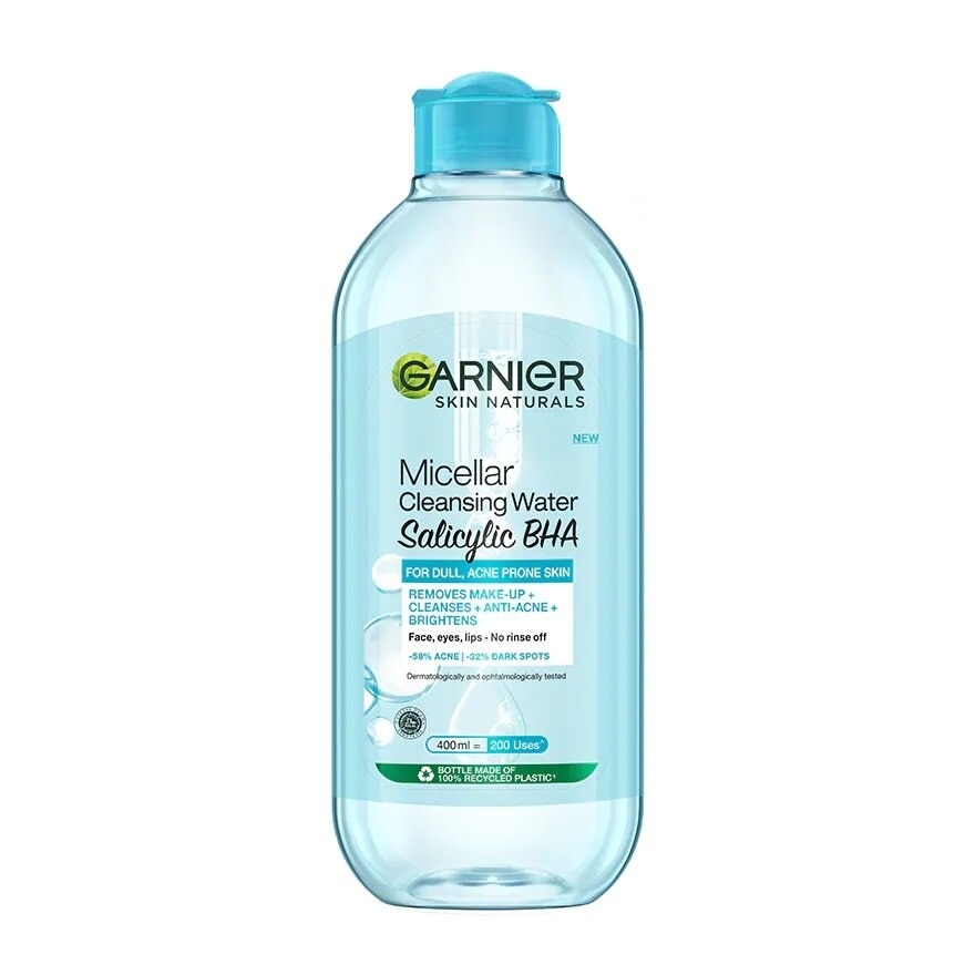 Garnier Skin Naturals Micellar Cleansing Water Salicylic BHA 400 Ml. ล้างเครื่องสำอาง