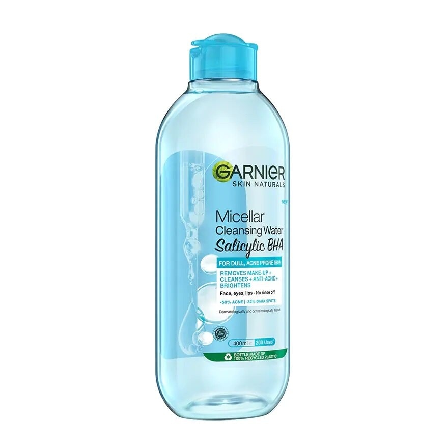 Garnier Skin Naturals Micellar Cleansing Water Salicylic BHA 400 Ml. ล้างเครื่องสำอาง