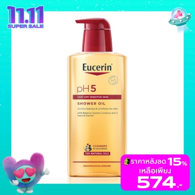 Eucerin ยูเซอริน พีเอช5 เวรี่ ดราย เซ็นซิทีฟ สกิน ชาวเวอร์ ออยล์ 400 มล. สำหรับผิวกายแห้งมาก