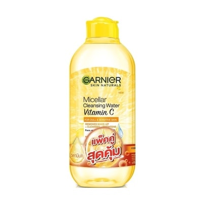 Garnier การ์นิเย่ สกิน แนทเชอรัลส์ ไมเซล่า คลีนซิ่ง วอเตอร์ วิตามิน ซี 400 มล. แพ็คคู่