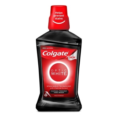 Colgate คอลเกต อ๊อพติค ไวท์ น้ำยาบ้วนปาก ชาร์โคล เฟรชมิ้นท์ 500 มล.