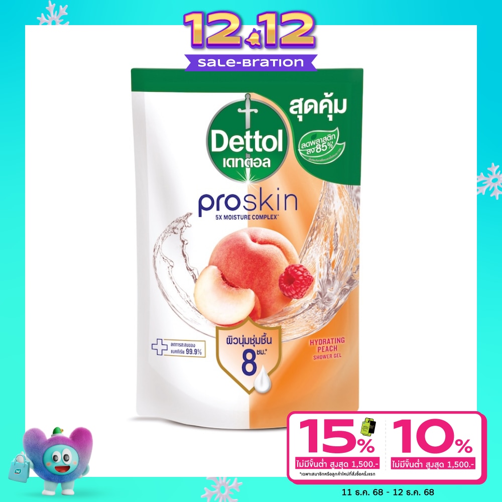 Dettol Shower Gel Proskin Hydrating Peach Refill 370 G.