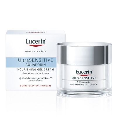 Eucerin ยูเซอริน อัลตร้าเซ็นซิทีฟ อควาพอริน เนอร์ริชชิ่ง เจล ครีม 50 มล. ผิวธรรมดา-ผิวผสม