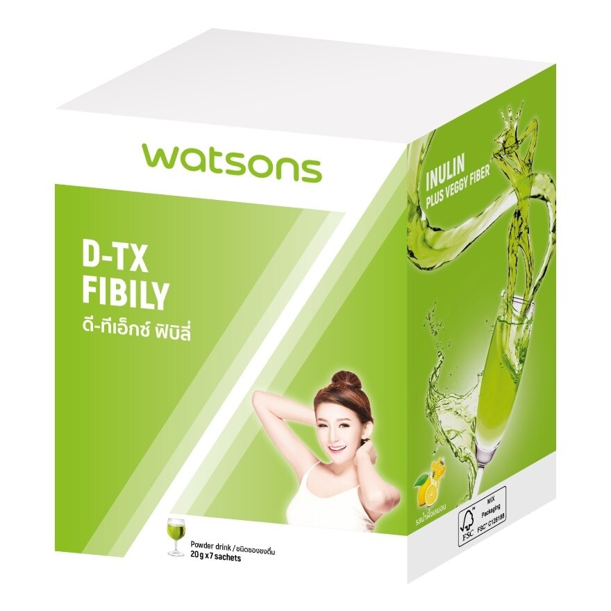 WATSONS วัตสัน ดี-ทีเอ็กซ์ ฟิบิลี่ (ผลิตภัณฑ์เสริมอาหาร) 7 ซอง