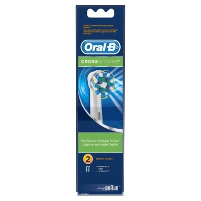 Oral B ออรัล-บี หัวเปลี่ยนแปรงสีฟันไฟฟ้า ครอสแอ็คชั่น ขนแปรงไขว้ (รุ่น EB50) รีฟิล 2 ชิ้น