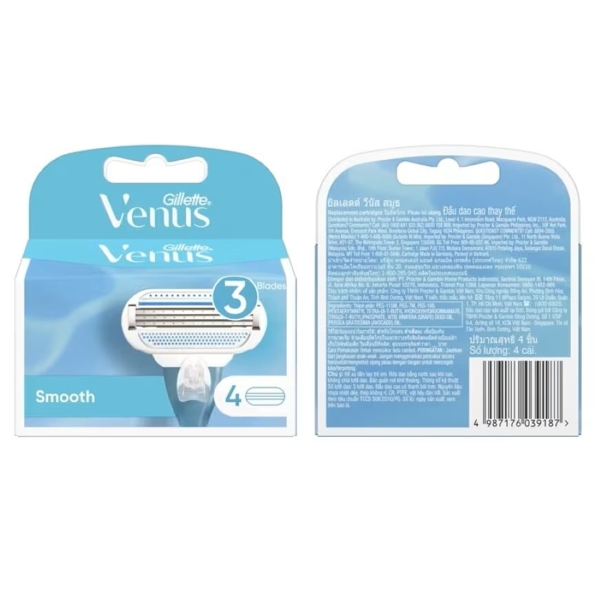 Gillette Venus Smooth Blade 4'S ใบมีดโกน กำจัดขน