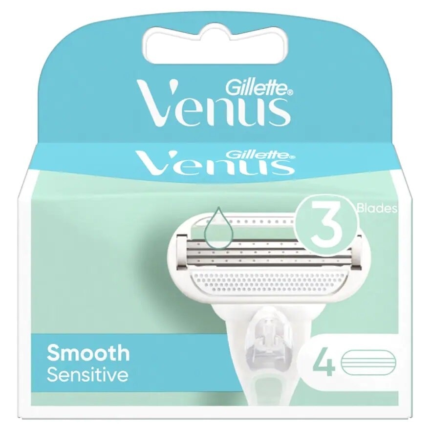 Gillette Venus Smooth Sensitive Blade 4'S ใบมีดโกน กำจัดขน