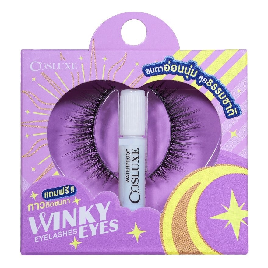 Cosluxe Cosluxe Winky Eyes Eyelashes 1Pair With Adhesive C-01