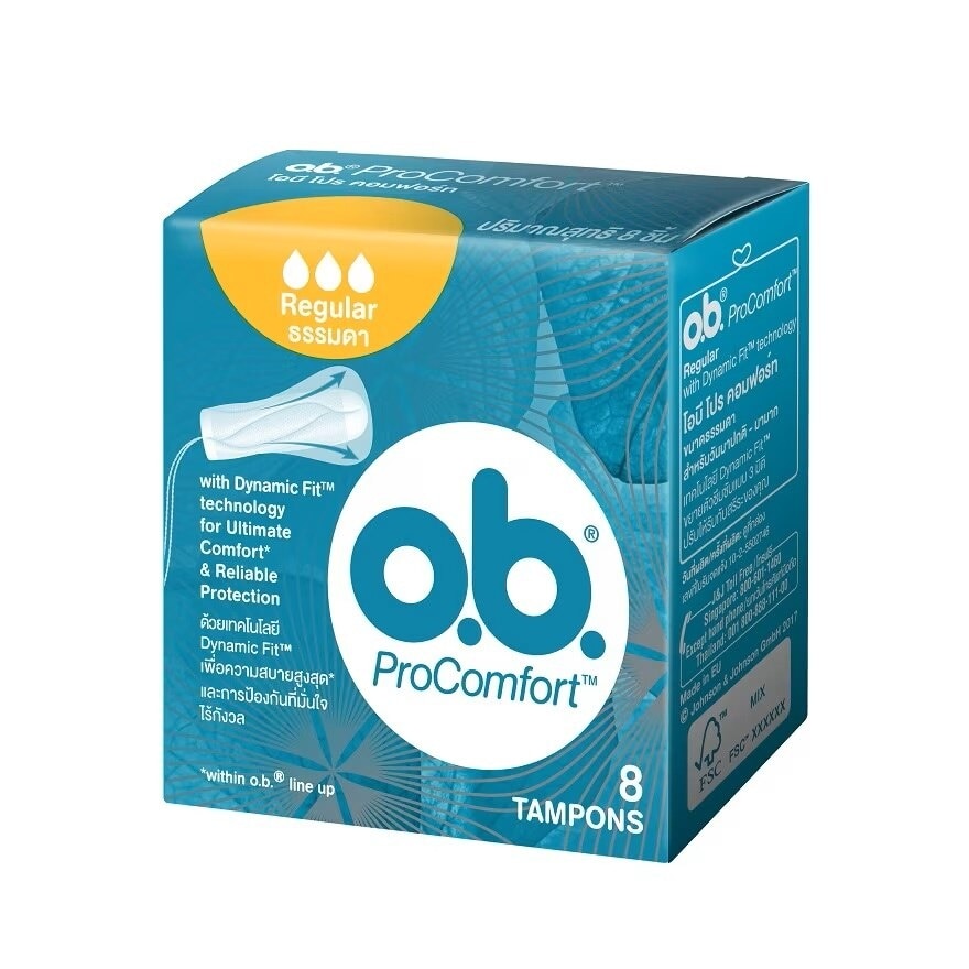 O.B. Pro Comfort Tampons Regualr 8'S ผ้าอนามัยแบบสอด