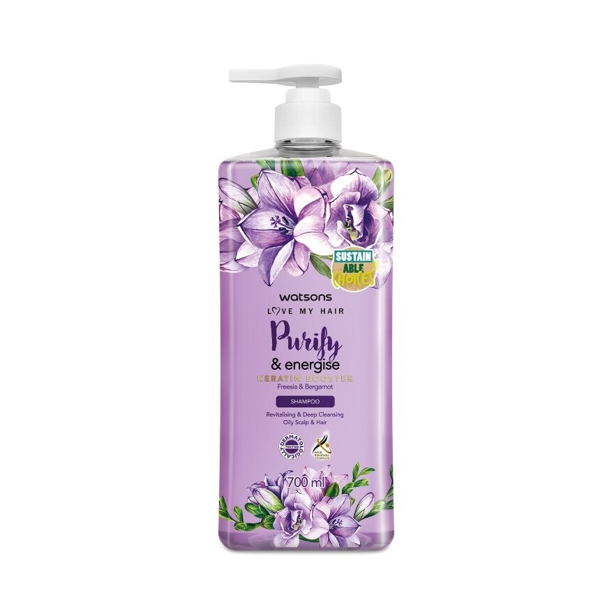 Watsons PurifyEnergise Freesia Bergamot Shampoo 700Ml