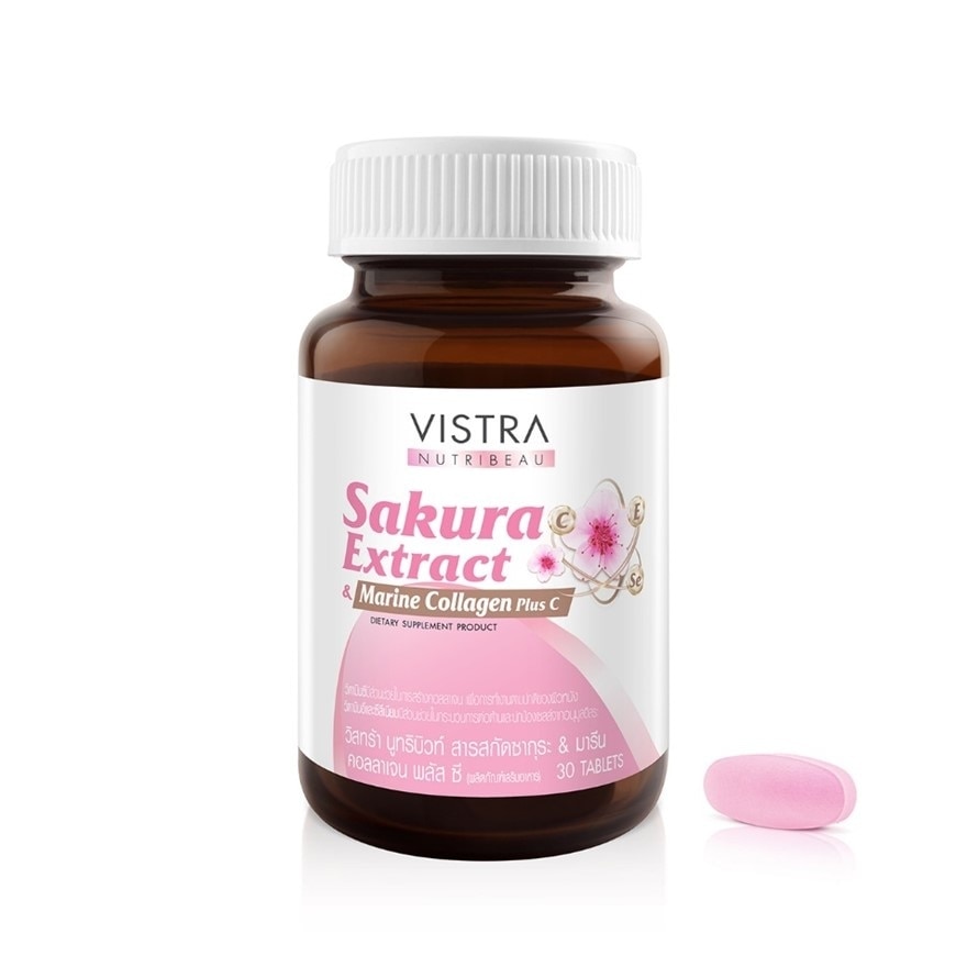 Vistra Nutribeau Sakura Extract  Marine Collagen Plus C 30 Capsules