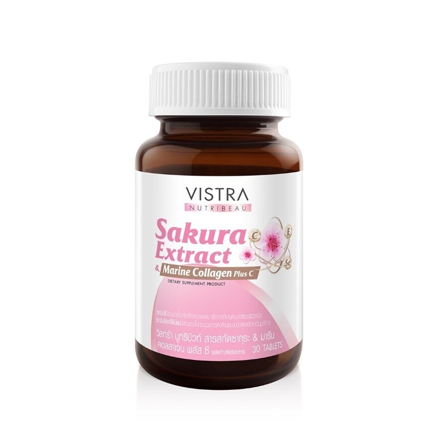 Vistra Nutribeau Sakura Extract  Marine Collagen Plus C 30 Capsules